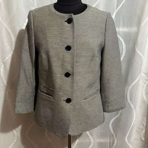 Talbots Navy & White Striped Suit Jacket, Size 8